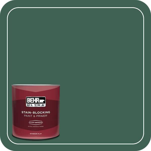 BEHR ULTRA 1 qt. #M430-7 Green Agate Extra Durable Flat Interior Paint & Primer