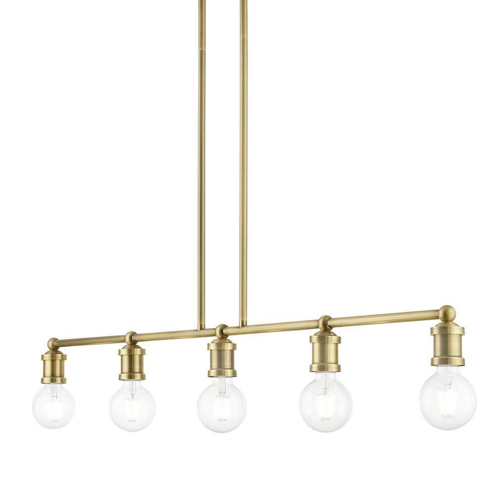 Lansdale Antique Brass 5-Light Linear Chandelier