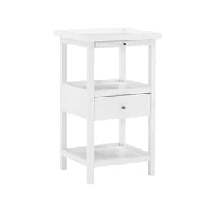Pintor 17 in. W x 15.75 in. D x 29.75 in. H White Square Wood End / Side Table