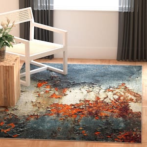 Glacier Blue/Multi 9 ft. x 12 ft. Abstract Geometric Area Rug