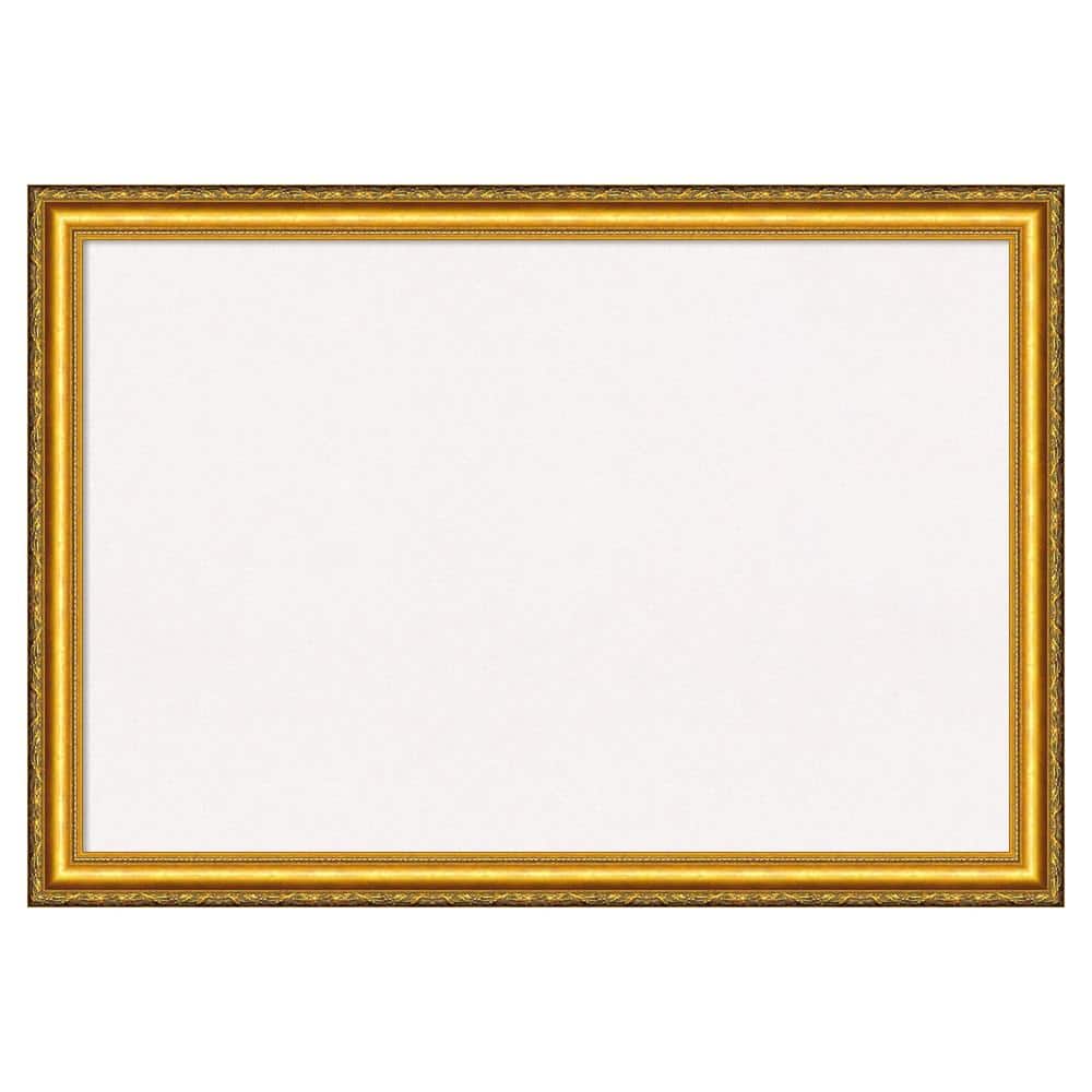 Amanti Art Colonial Embossed Gold Wood White Corkboard 40 in. x 28 in