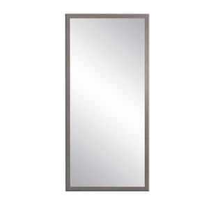 Medium Gray Wood Farmhouse Mirror (29.5 in. H X 68.5 in. W)