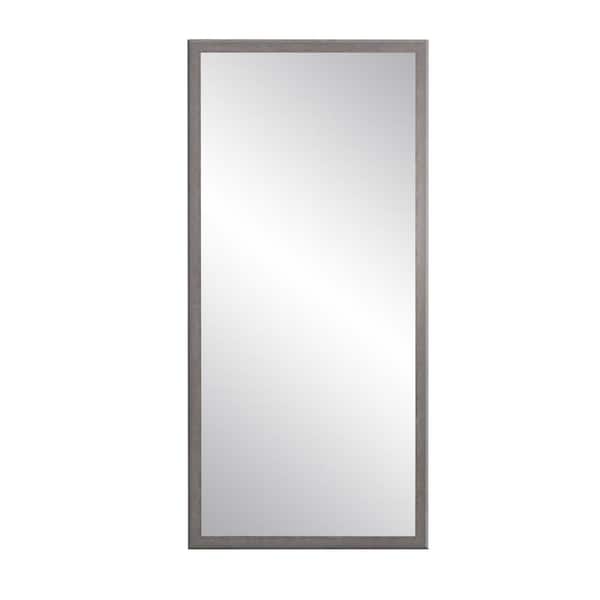 BrandtWorks Medium Gray Wood Farmhouse Mirror (29.5 in. H X 68.5 in. W)