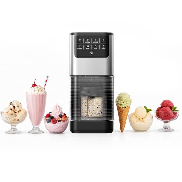 icecream88ページ EUHOMY 1 Qt. 8-in-1 Black Countertop Ice Cream Maker with Gelato