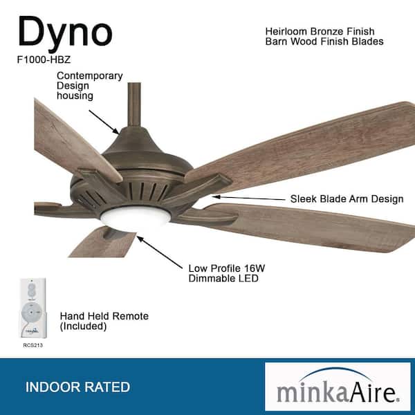minkaAire Dyno LED シーリングファン MINKA-AIRE Dyno 52 in. Integrated LED Indoor Heirloom Bronze