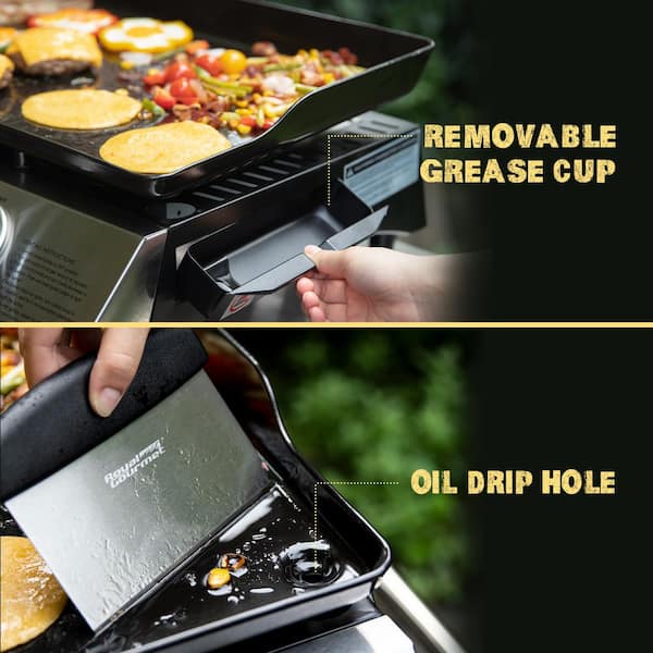 Royal Gourmet 24 in. 3-Burner Flat Top Grill Portable Gas Griddle with  Regulator, Cover and Carry Bag, Outdoor Camping, Tailgating PD1300C - The  Home Depot