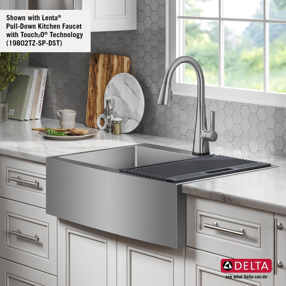 Delta 33-inch Stainless Steel Farmhouse Apron Front Single Bowl Sink