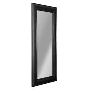 Black Rectangle Wood Framed Long Full Length Wall Leaner Mirror 24 in. x 58 in.