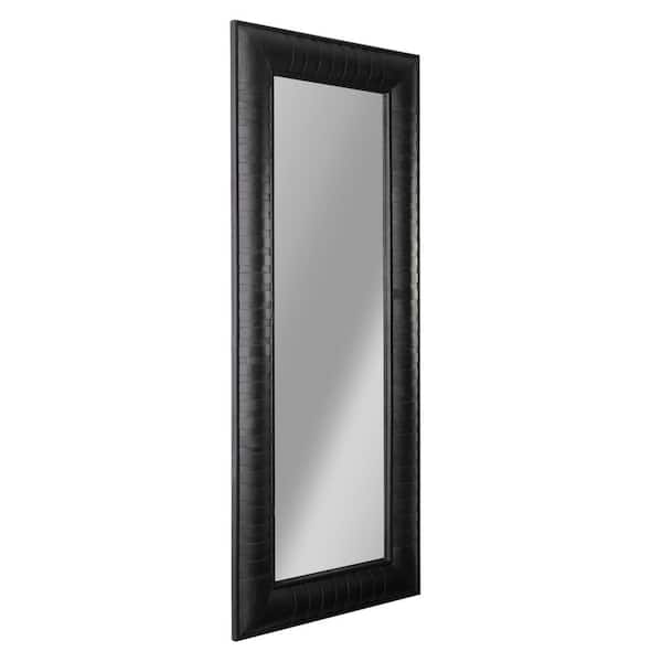 Deco Mirror Black Rectangle Wood Framed Long Full Length Wall Leaner Mirror 24 in. x 58 in.
