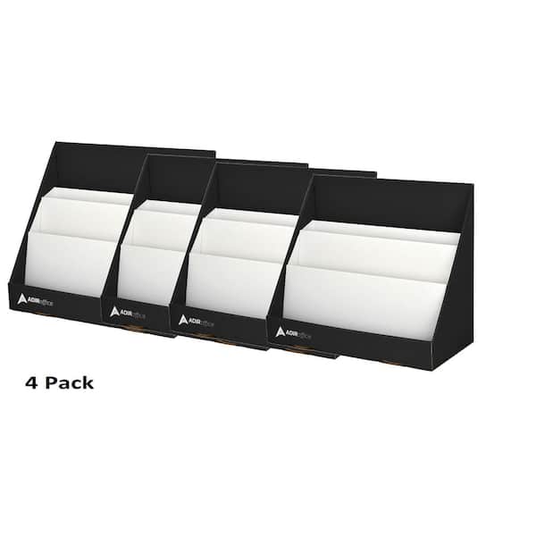AdirOffice 3-Tiered Cardboard Bookshelf in Black (4-Pack)