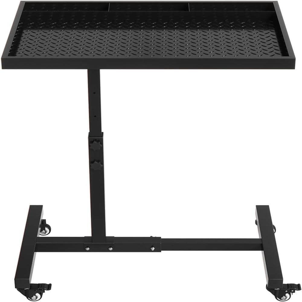 Rolling Work Table Adjustable Height, 220 LBS Black Mobile Workbench with Tool Tray & Locking Casters price history on PriceWatchPro