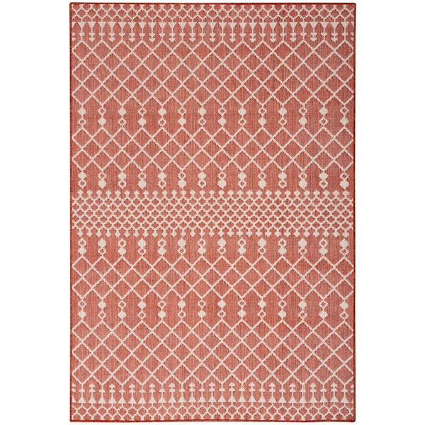 Positano Terracotta 7 ft. x 10 ft. Moroccan Contemporary Area Rug