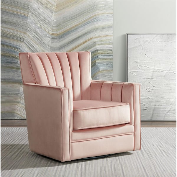 Picket House Furnishings Lawson Blush Fabric Arm Chair with Swivel
