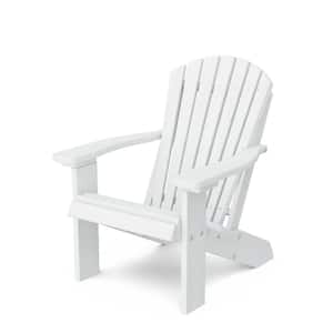 Heritage White Plastic Outdoor Child Adirondack Chair