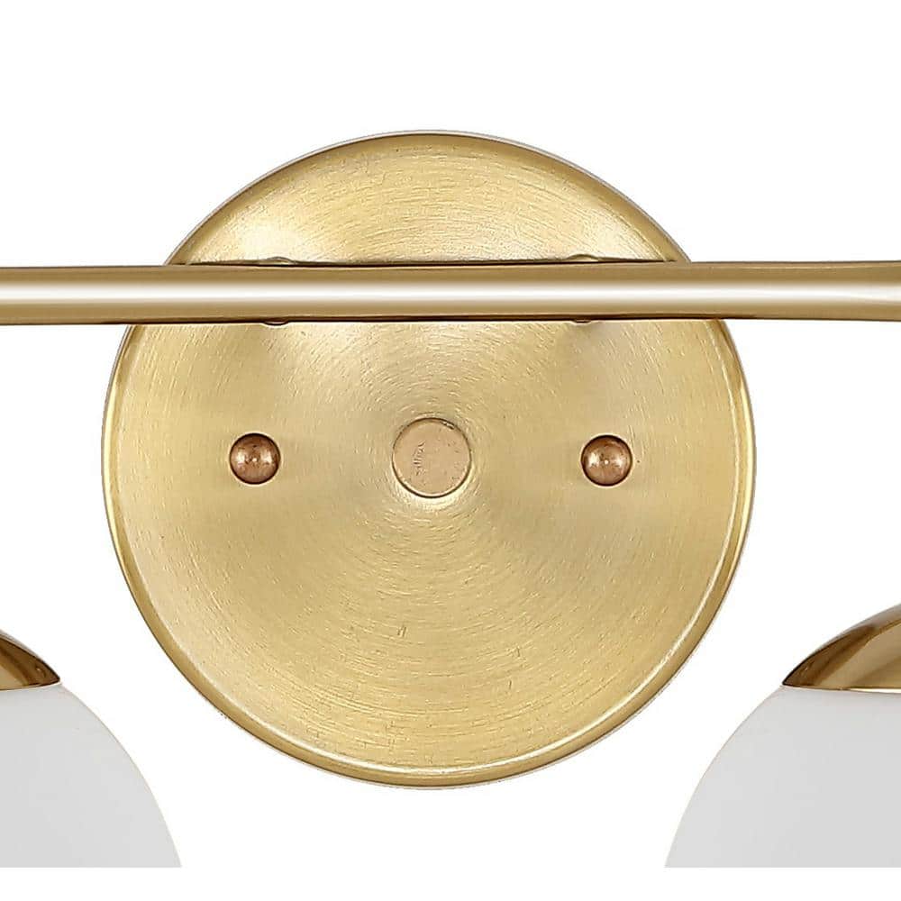 Louis Parisian 15" Brass Gold Globe LED Vanity Light with Frosted Glass