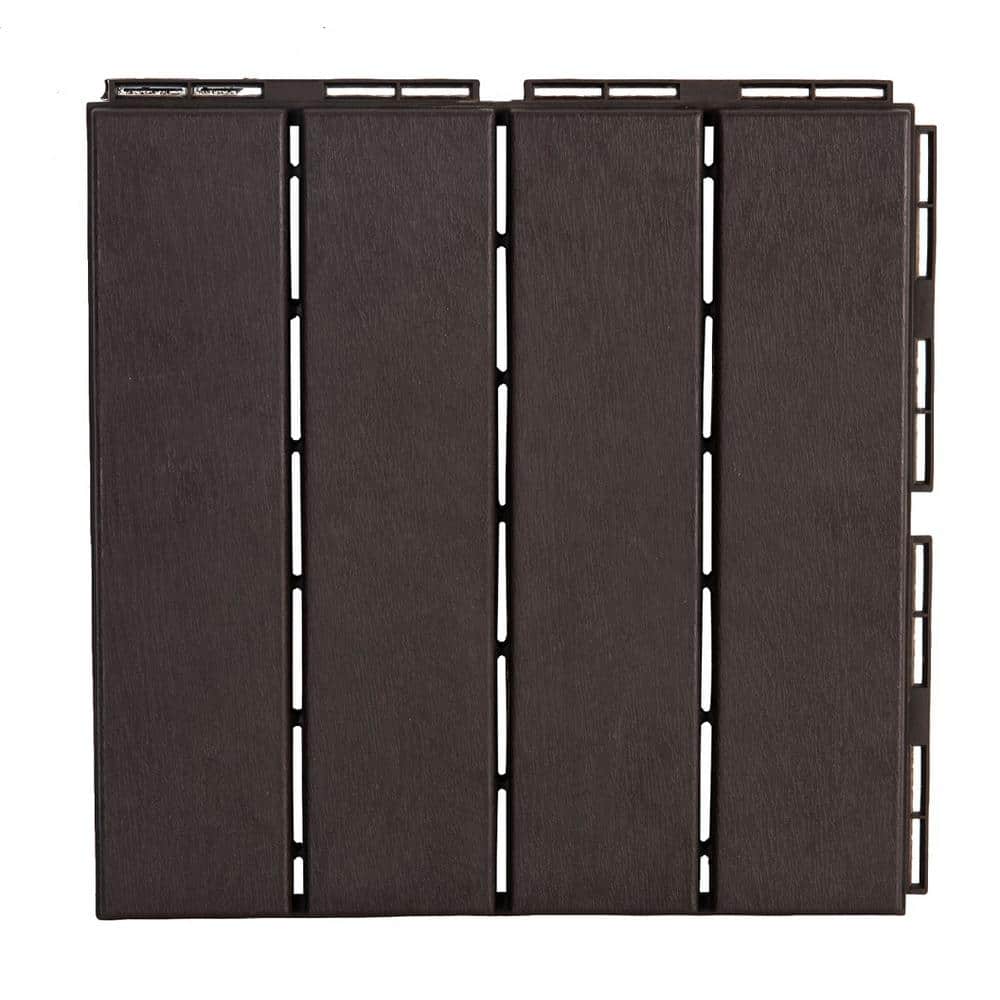 Amucolo 1 ft. x 1 ft. Waterproof Plastic Interlocking Deck Tiles in