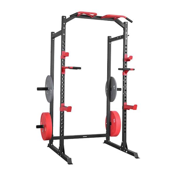 Power Cage Power Rack, Multifunctional Barbell Squat Rack with Adjustable Height, Home Gym Strength Training Workout