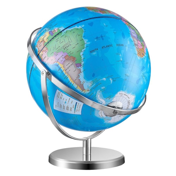 SKYSHALO Illuminated World Globe with Stand. 16.54 in. x 13 in., Lighted, Pedestal base Table, Globe
