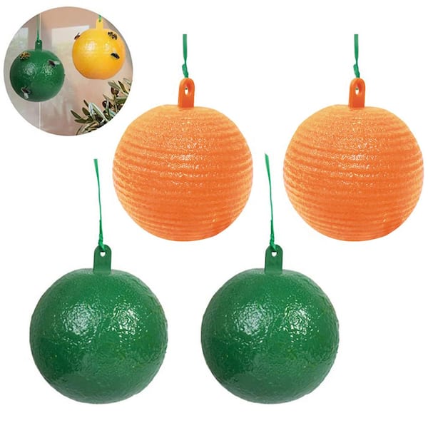 LIGHTSMAX Outdoor Sticky Fly Insect Fruit Ball Trap, 4-Pack
