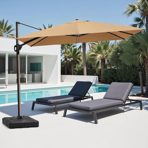 7.5 foot patio umbrella with tilt TheLAShop 7.5' 6-Rib Outdoor Umbrella Crank Lift which is tough sub-collection_Backpacks Navy Blue Crank Rectangle Color:Matte Tan