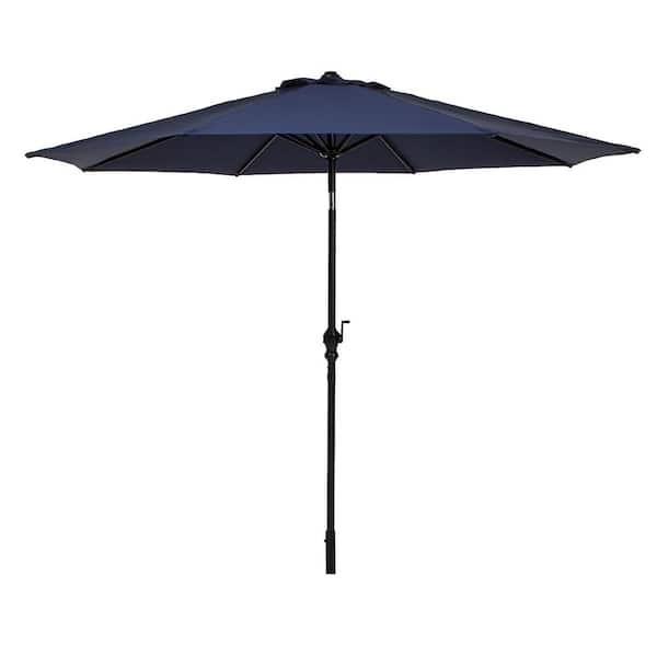 Unbranded 9 ft. Patio Market Umbrella, Crank Open/Close Function, Tilt Canopy in Navy