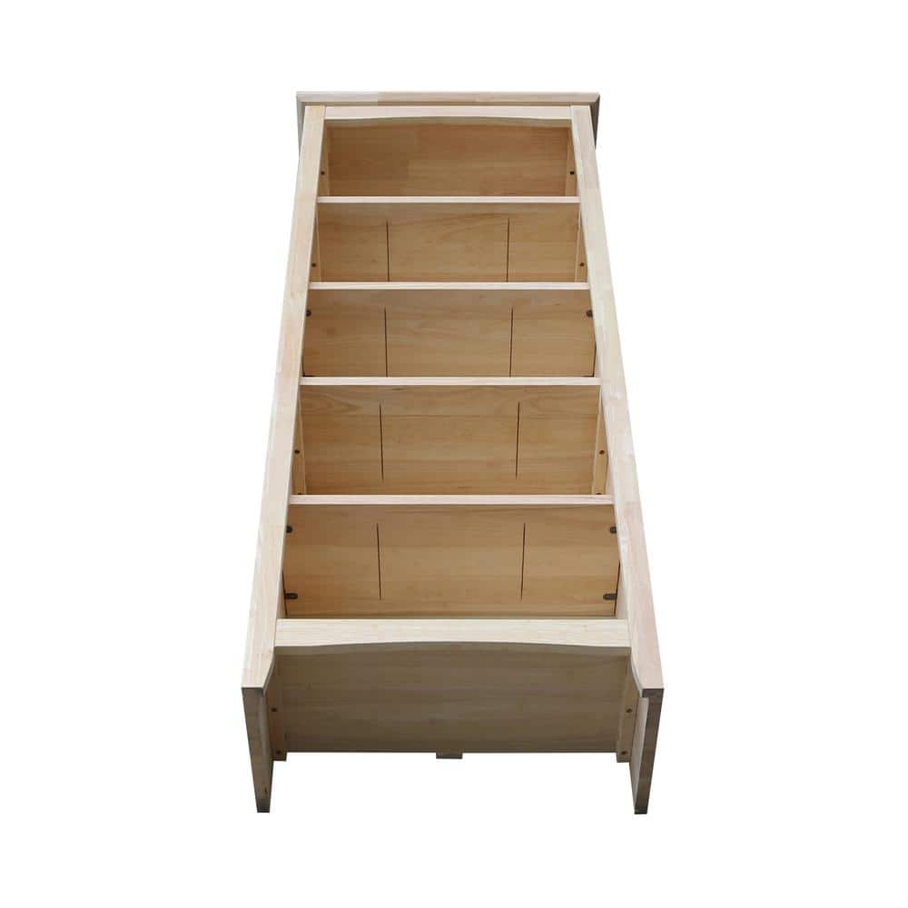 Eco-Friendly Parawood 66" Adjustable Shaker Bookcase - Unfinished