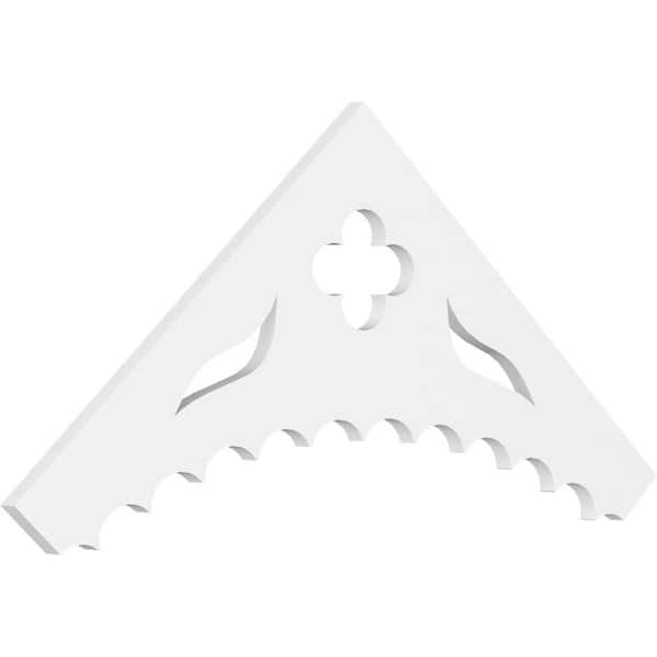 Ekena Millwork 1 in. x 48 in. x 20 in. (10/12) Pitch Wellington Gable Pediment Architectural Grade PVC Moulding