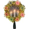 Northlight 7 in. Gold Tinsel Wreath with Candles Christmas Tree Topper ...