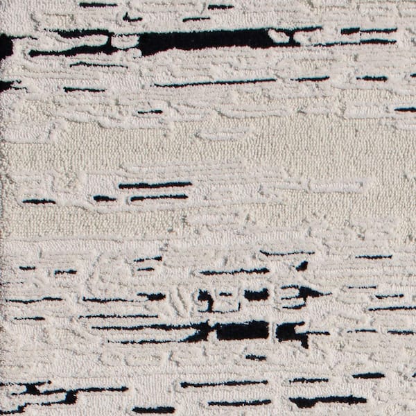 Trono 9 ft. X 12 ft. Black/White Abstract Indoor/Outdoor Area Rug