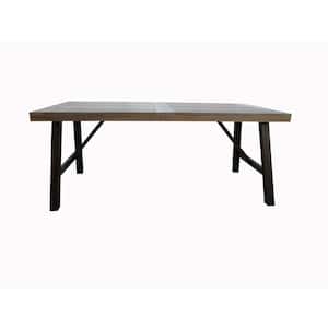 Boracay Brushed Gray Rectangular Wood Patio Outdoor Dining Table