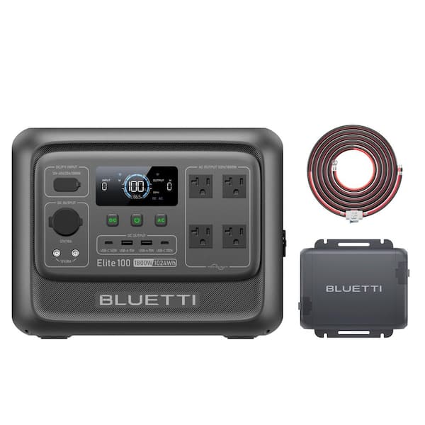 1800W Continuous/3600W Peak Output 1024Wh Push Button Start Portable Power Station with 560W Alternator Charger