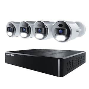 12-Channel 4K 2TB Smart NVR Security Camera System with 4-Wired IP Spotlight Cameras with 2-Way Audio