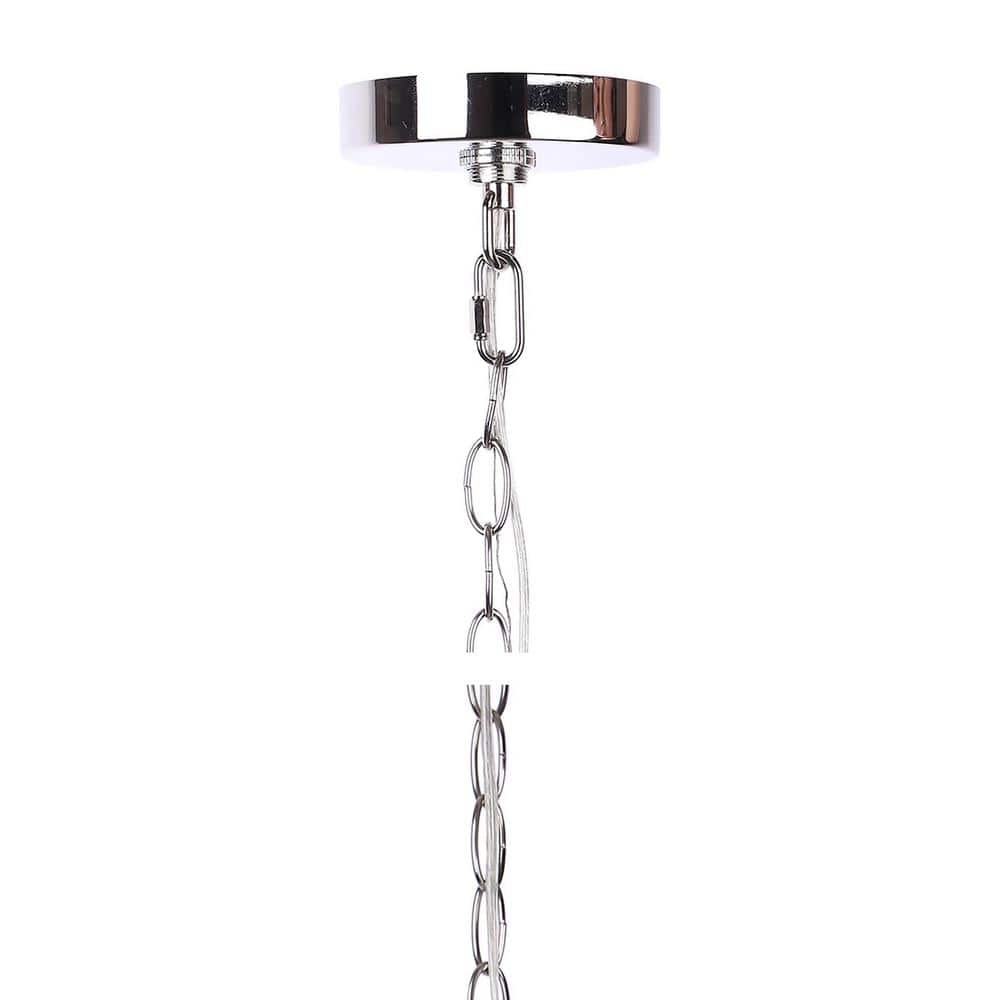 Polished Nickel Drum Pendant with Diamond Crystal Accents