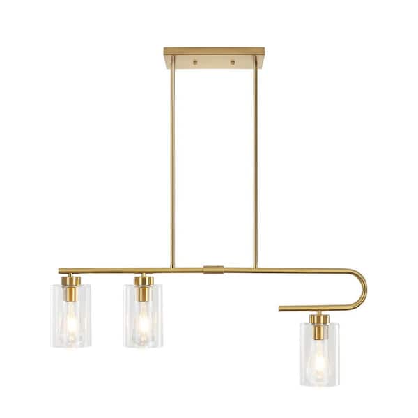 Golden Lighting Monroe Black Transitional Clear Glass Linear Kitchen Island Light Golden Lighting Monroe Black Transitional Clear Glass Linear Kitchen Island Light