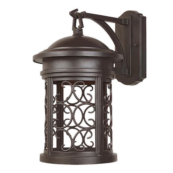 Ellington Oil Rubbed Bronze 1-Light Outdoor Line Voltage Hardwired Porch Light Wall Sconce with No Bulb Included