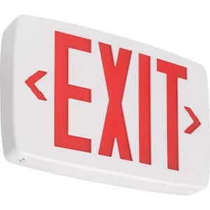Contractor Select LQM Series 120/277-Volt Integrated LED White and Red Exit Sign W/Back Up Battery