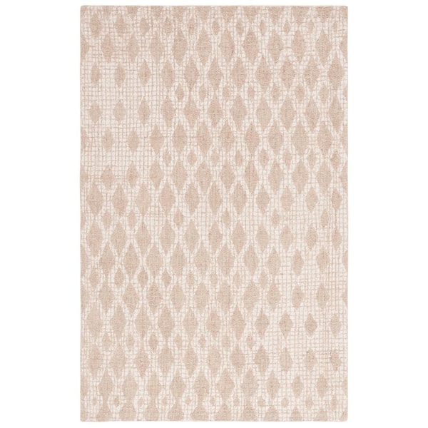 SAFAVIEH Abstract Beige/Ivory 6 ft. x 9 ft. Geometric Diamond Area Rug