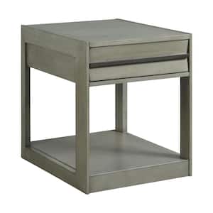 Tropez 22 in. Grey Square Acacia End Table
