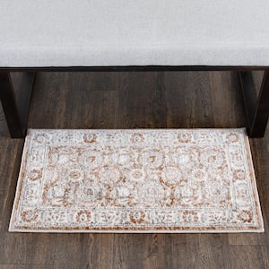 Reynell Brown  Doormat 2 ft. x 3 ft. Floral Area Rug