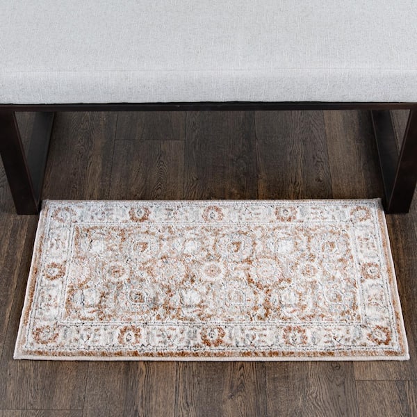 Reynell Brown Doormat 2 ft. x 3 ft. Floral Area Rug