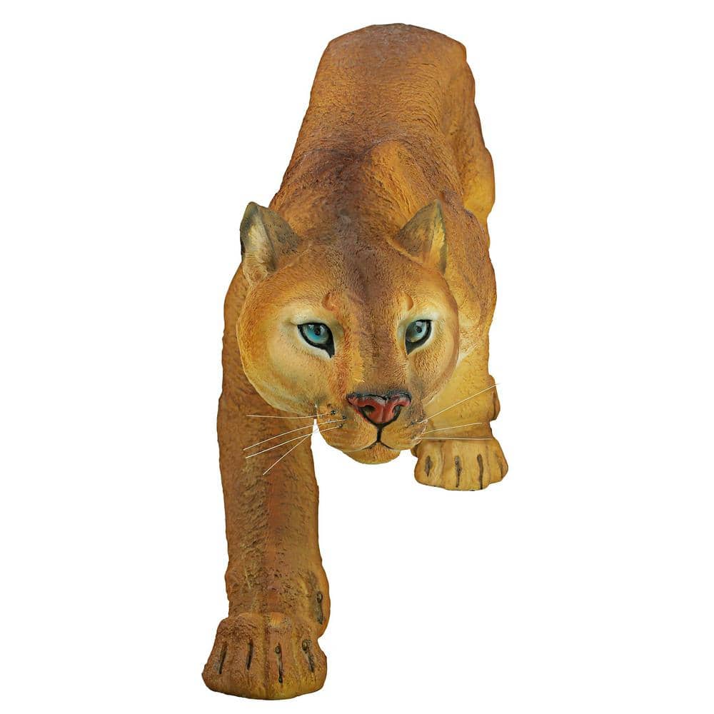 Realistic Hand-Painted Resin Mountain Cougar Garden Statue