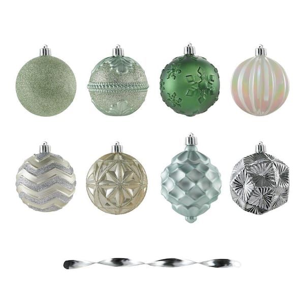 Home Accents Holiday 80 mm Shatterproof Ornament Powder Creek (60-Count)