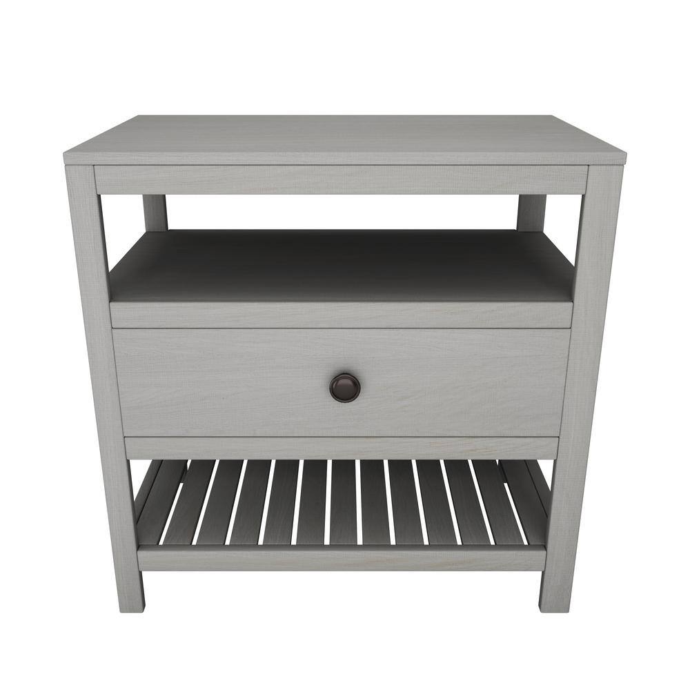 STICKON 1-Drawer Gray Nightstand (Set of 1) (25.2 in. H x 26 in. W x 15 in.  D) HYM-HD04280885 - The Home Depot