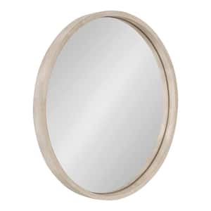 Valenti 18.00 in. H x 18.00 in. W Farmhouse Round White Framed Accent Wall Mirror