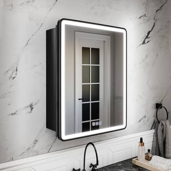 20 in. W x 26 in. H Rectangular Aluminum Medicine Cabinet with Mirror