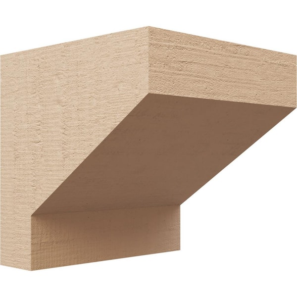 Ekena Millwork 9 in. x 9 in. x 9 in. Wide Clemmons Rough Cedar Woodgrain TimberThane Corbel, Primed Tan