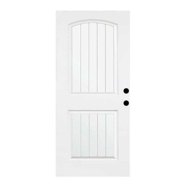 Steves & Sons Premium 2-Panel Plank Primed White Steel Front Door Slab-DISCONTINUED