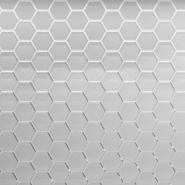 CRUZ BAY STUDIO 3 in. Beehive 10.25 in. x 11.75 in. Hexagon Misty Grey Gloss Glass Mesh-Mounted Mosaic Tile (9.13 sq. ft./Case)