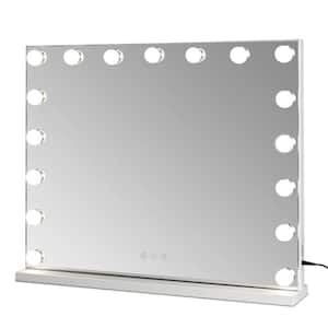 Hollywood Vanity Bathroom Makeup Mirror with Light 25 x21" Rectangle 17 Bulbs Tabletop Wall Mounted Touch Control Mirror