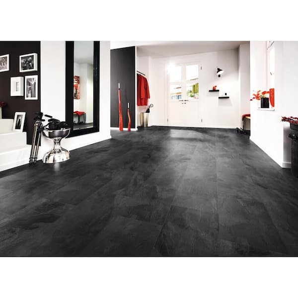 Nightfall Slate 8mm T x 12.99 in. W Water Resistant Laminate Wood Flooring (24.92 sq. ft./Case)